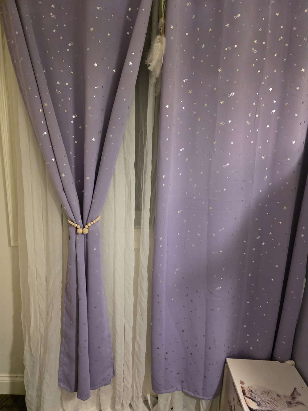 Lavender Star Print Blackout Curtains